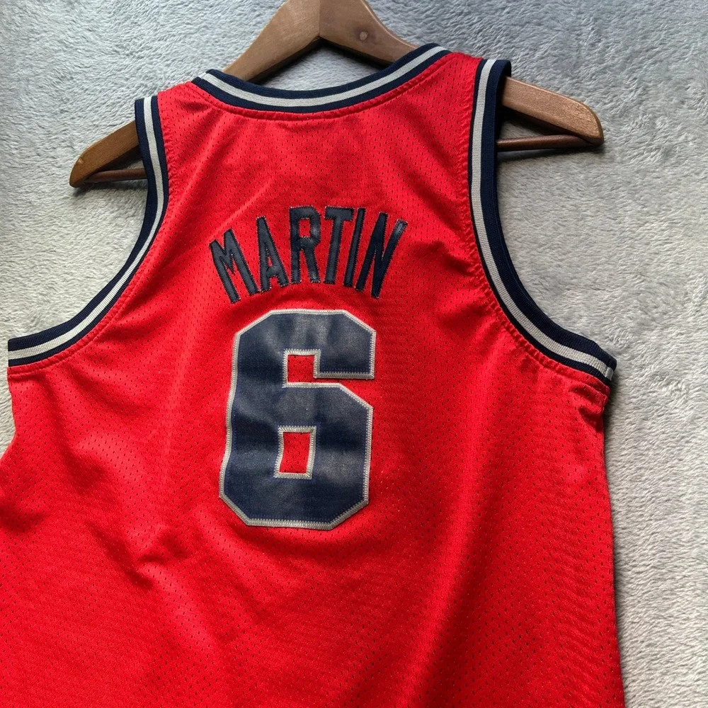 Nike New Jersey Nets Kenyon Martin 6 NBA‎ Jersey Red Youth Large Length Vintage